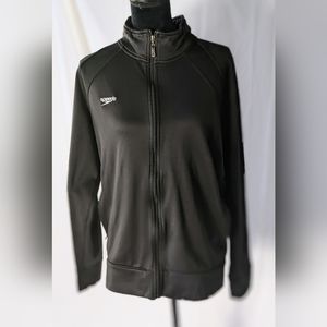 Men's Speedo Black Soft Shell Jacket Long Sleeve Pockets Size M